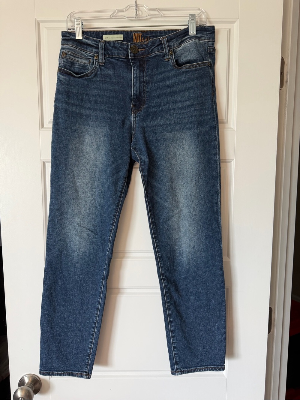 KUT from the Kloth Katy High Rise Ankle Straight Blue Denim Jeans